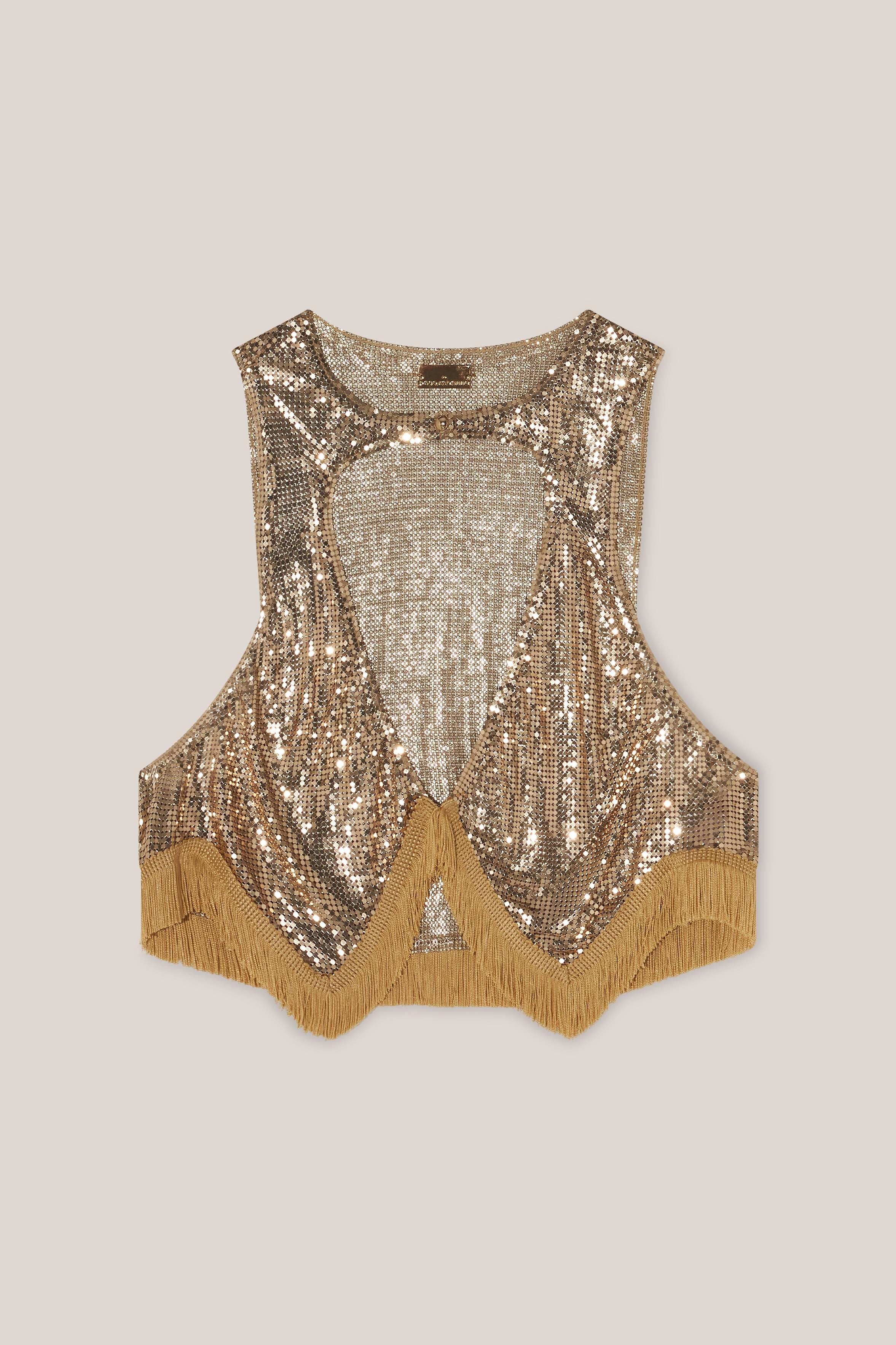 Fringed Metallic Cut-Out Top - 5