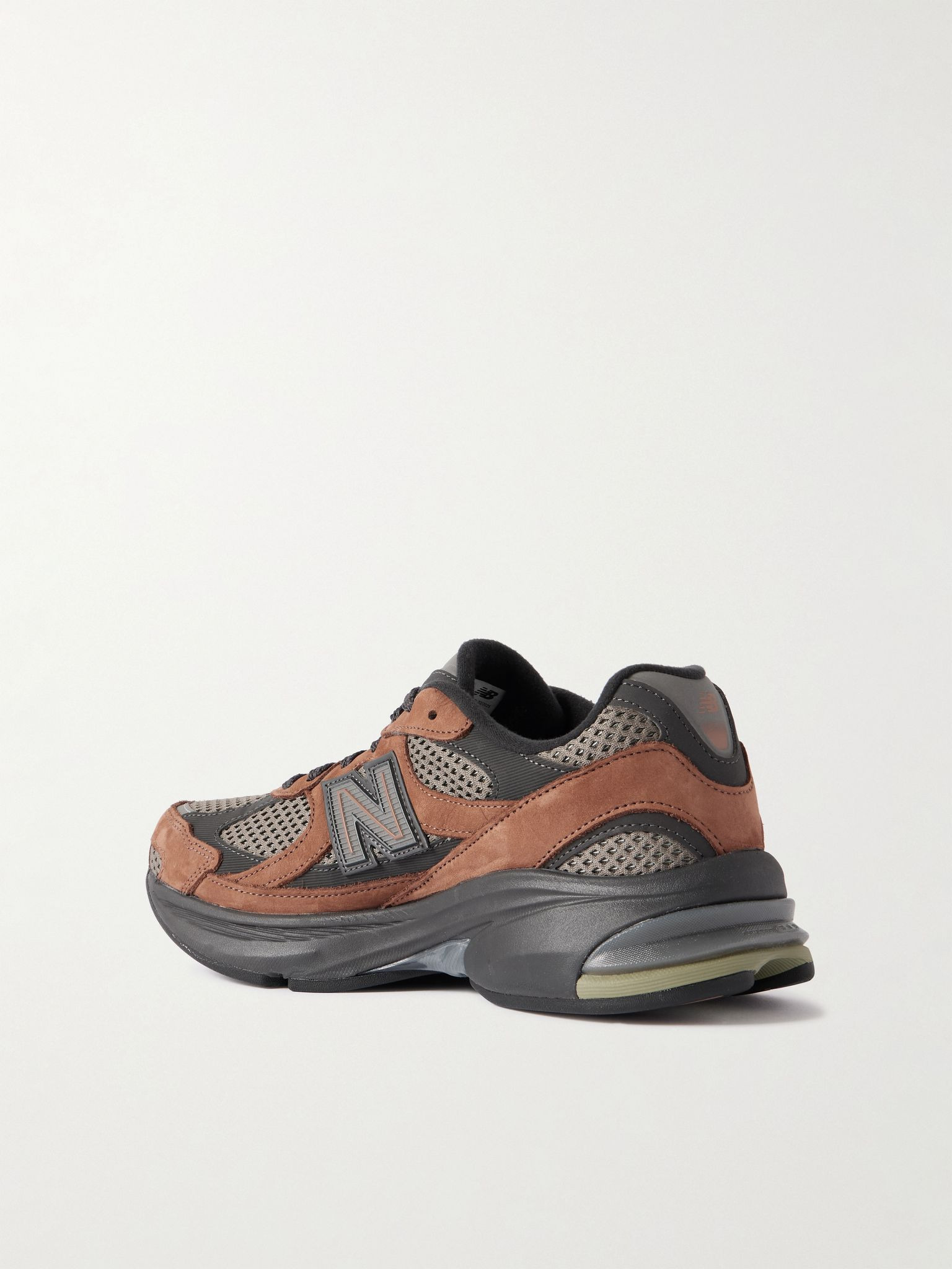 ABZORB 2010 Suede and Mesh Sneakers Orange - 4