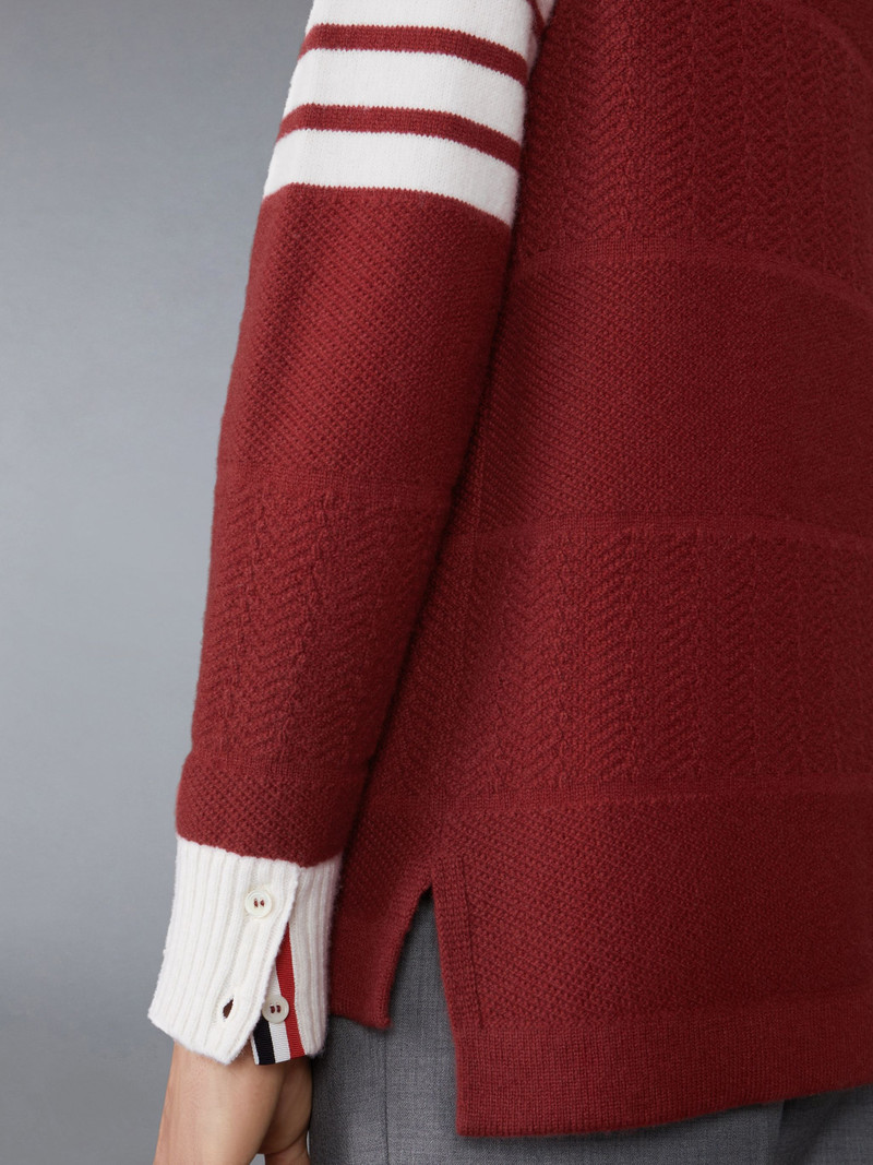 Merino Wool Jersey Stitch Padded 4-Bar Zip up Hoodie 5