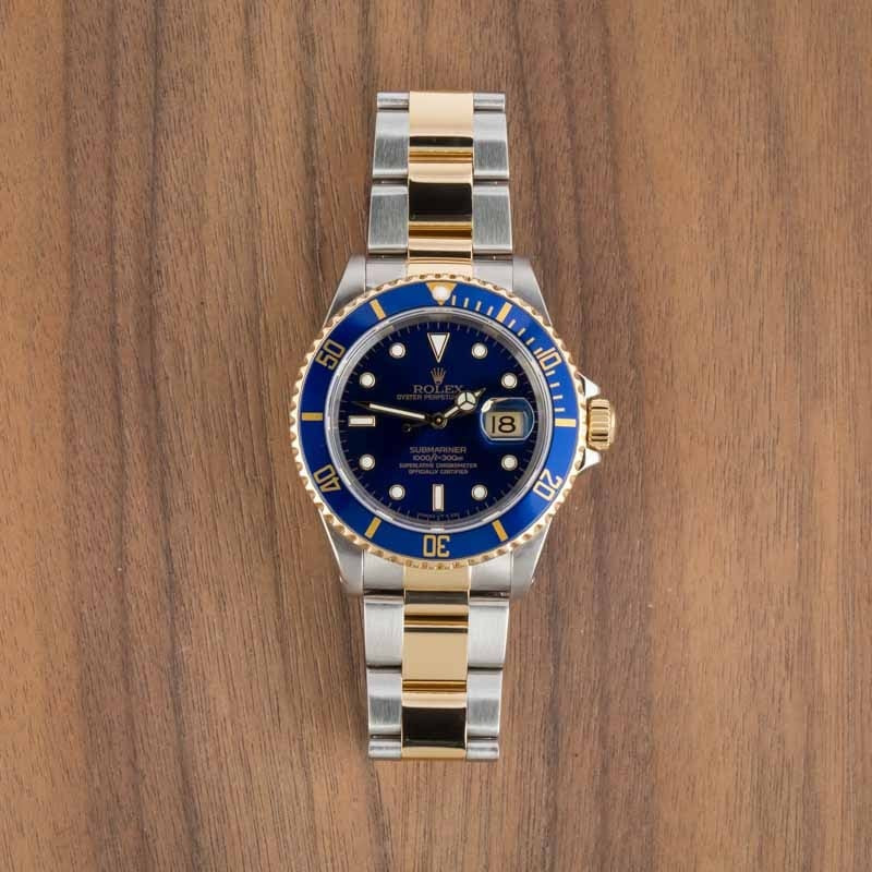 Pre-owned Rolex Submariner 16613 Blue - 7