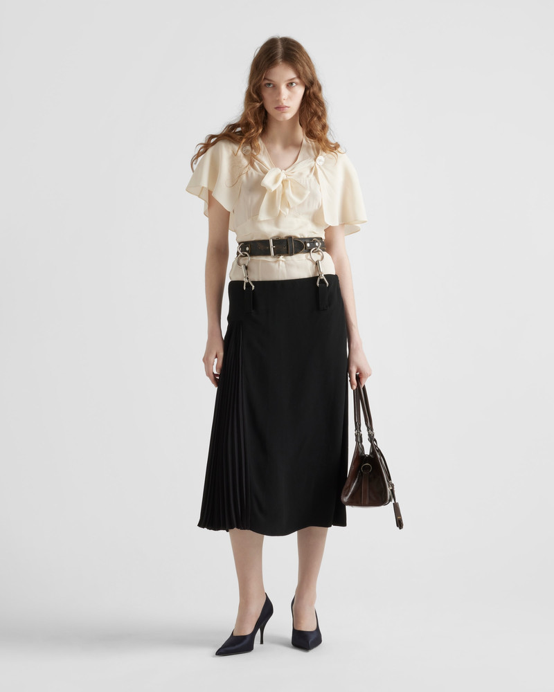 Prada Pleated cady crepe skirt outlook