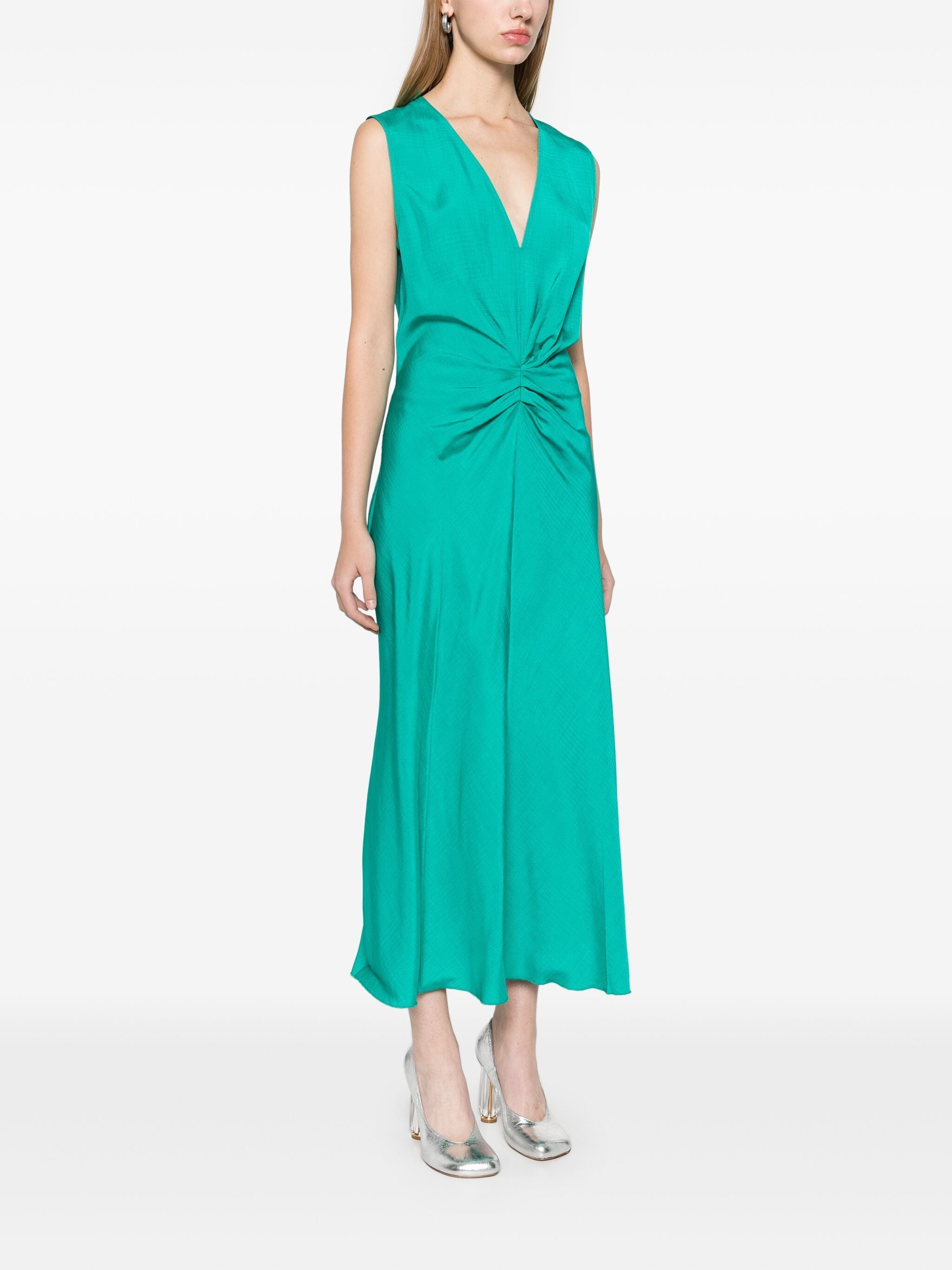 Sleeveless Gathered Midi Dress - 4