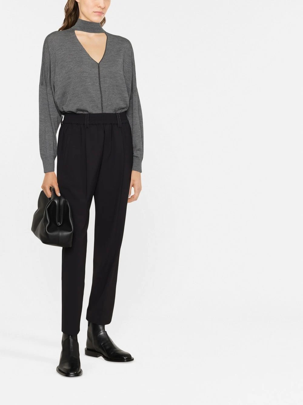 high-waisted tapered trousers - 2