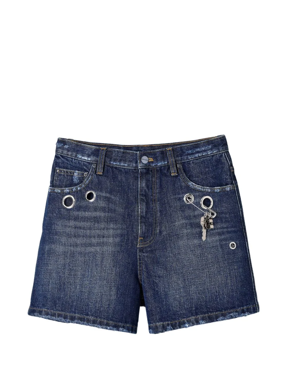 Grommet denim shorts - 1