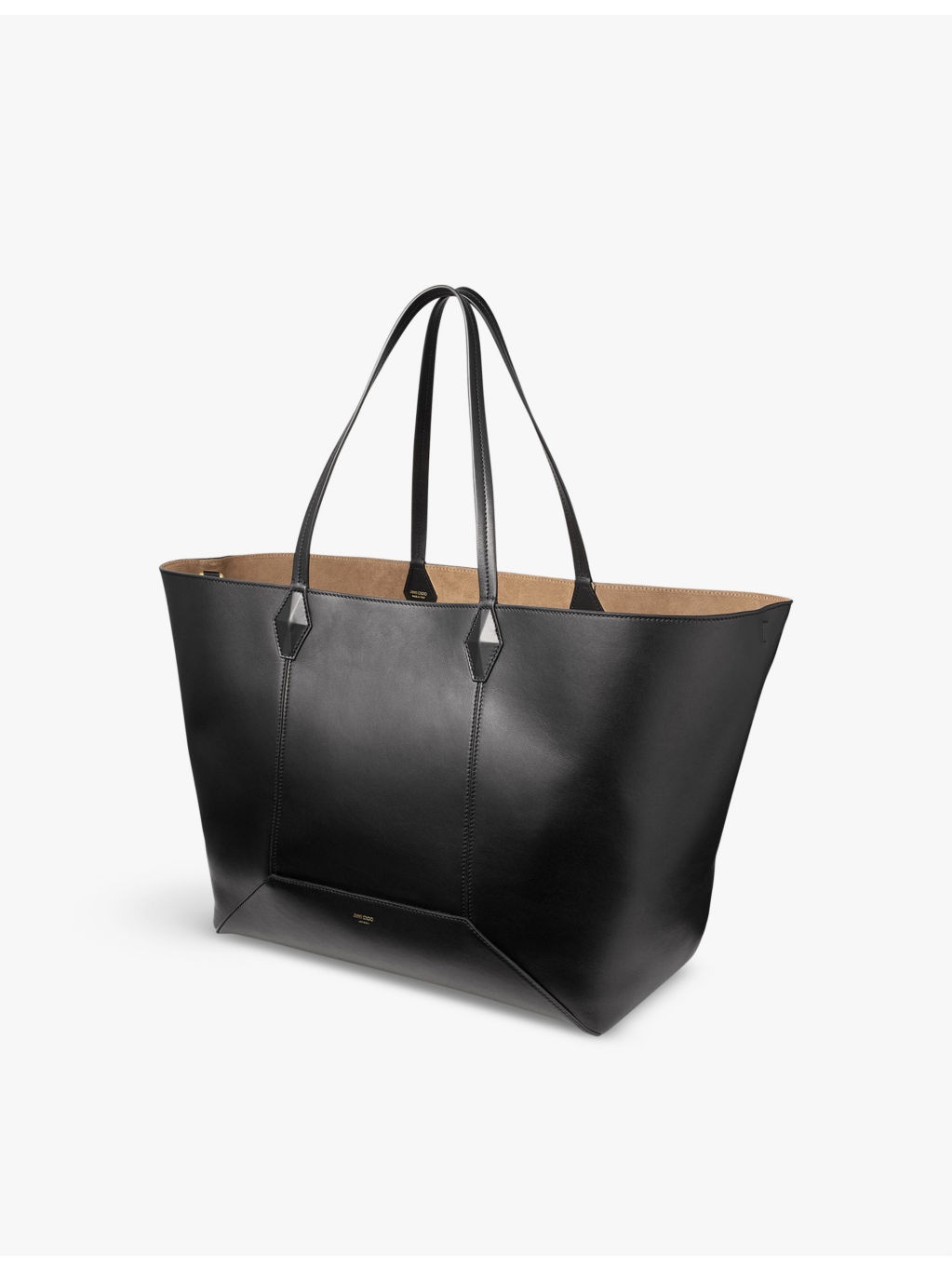 Diamond logo-embossed large leather tote bag - 5