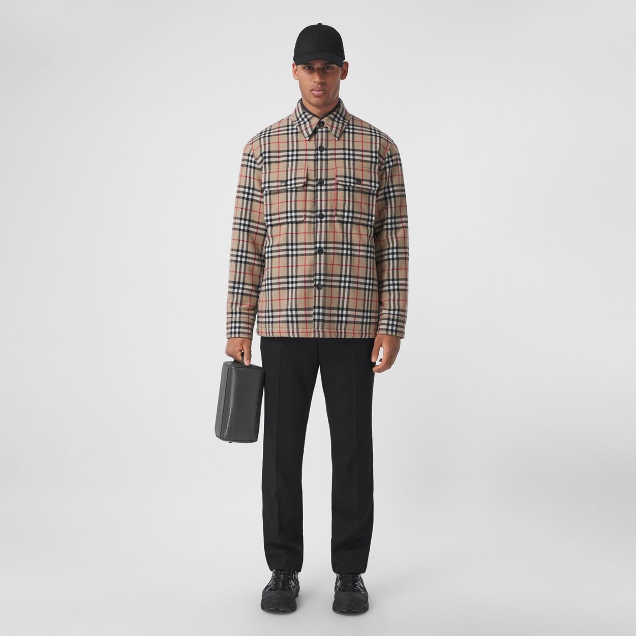 Vintage Check Wool Cotton Overshirt - 1