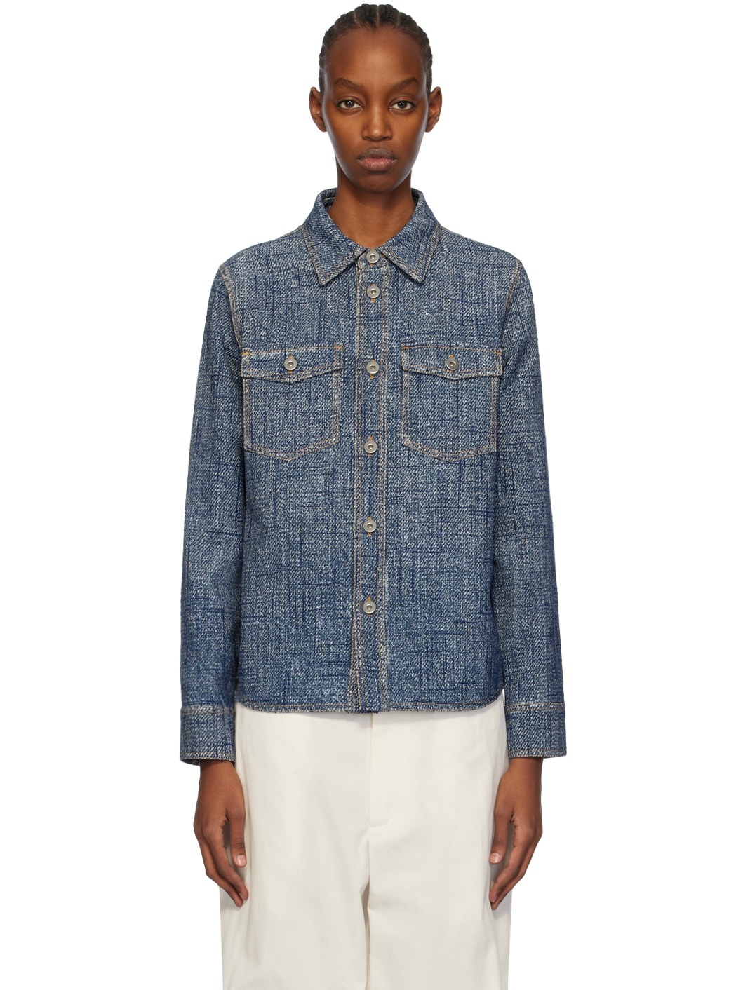 Indigo Textured Shirt - 1