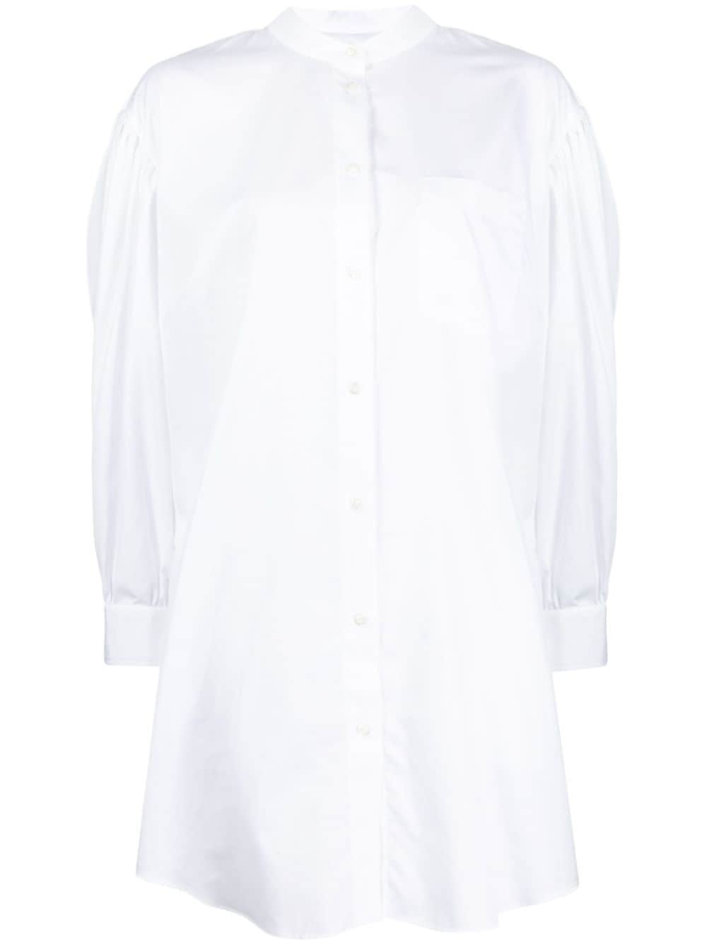 band-collar cotton shirt dress - 1