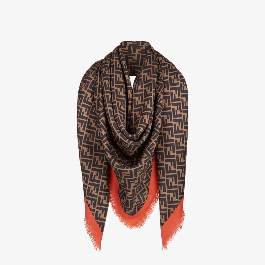 Brown silk shawl - 2