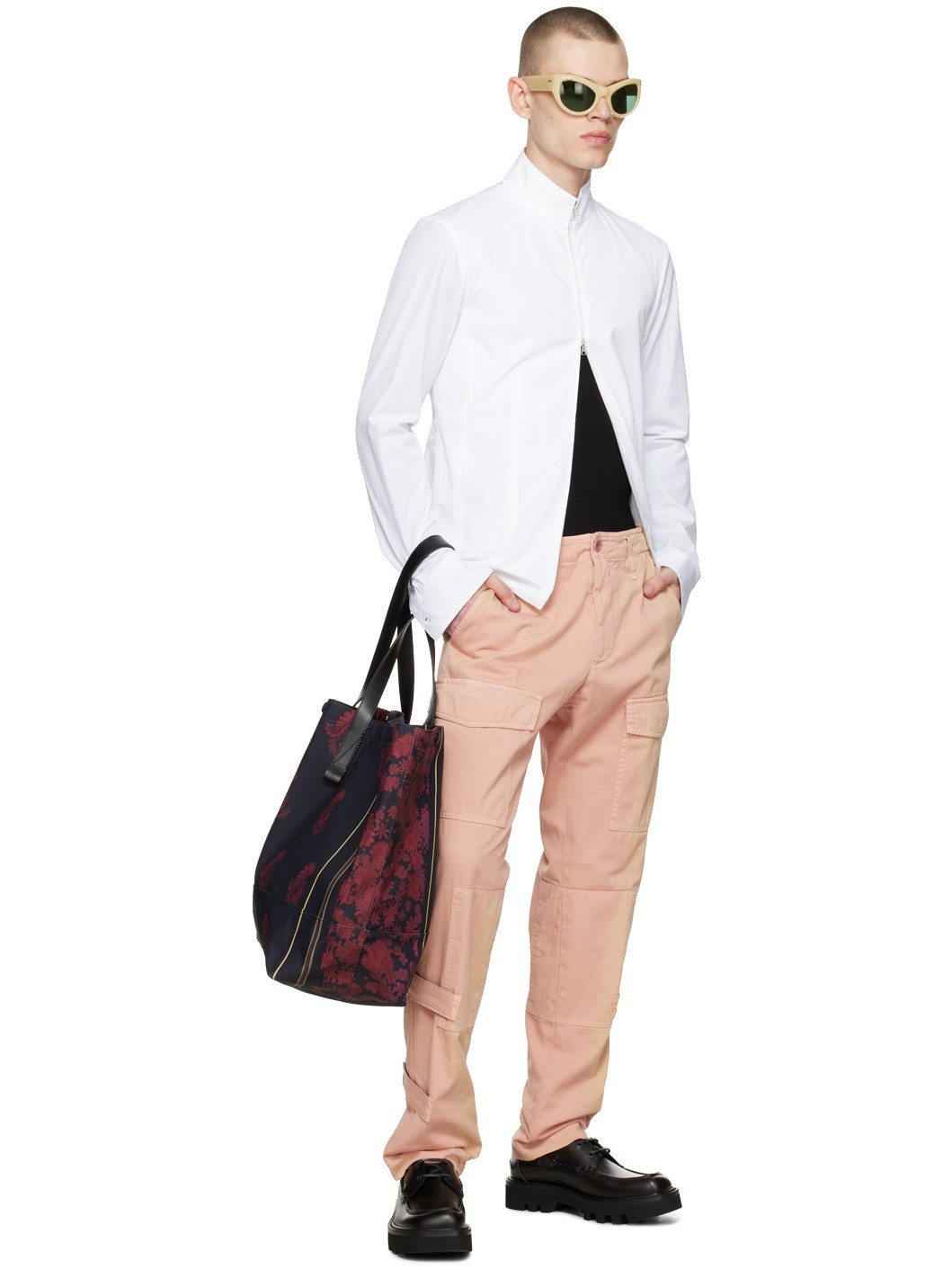 Pink Paneled Cargo Pants - 4