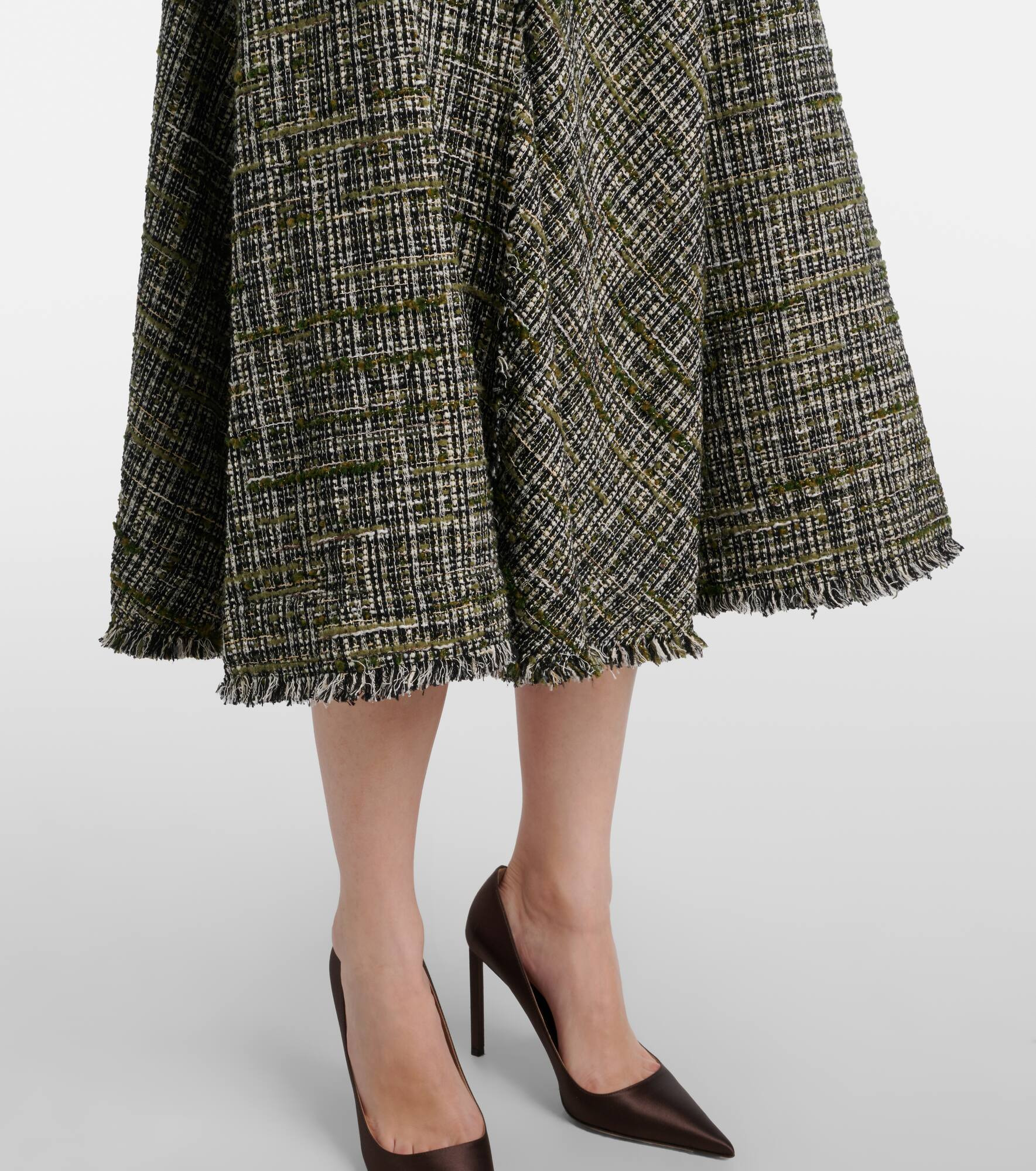 Draped tweed midi dress - 5