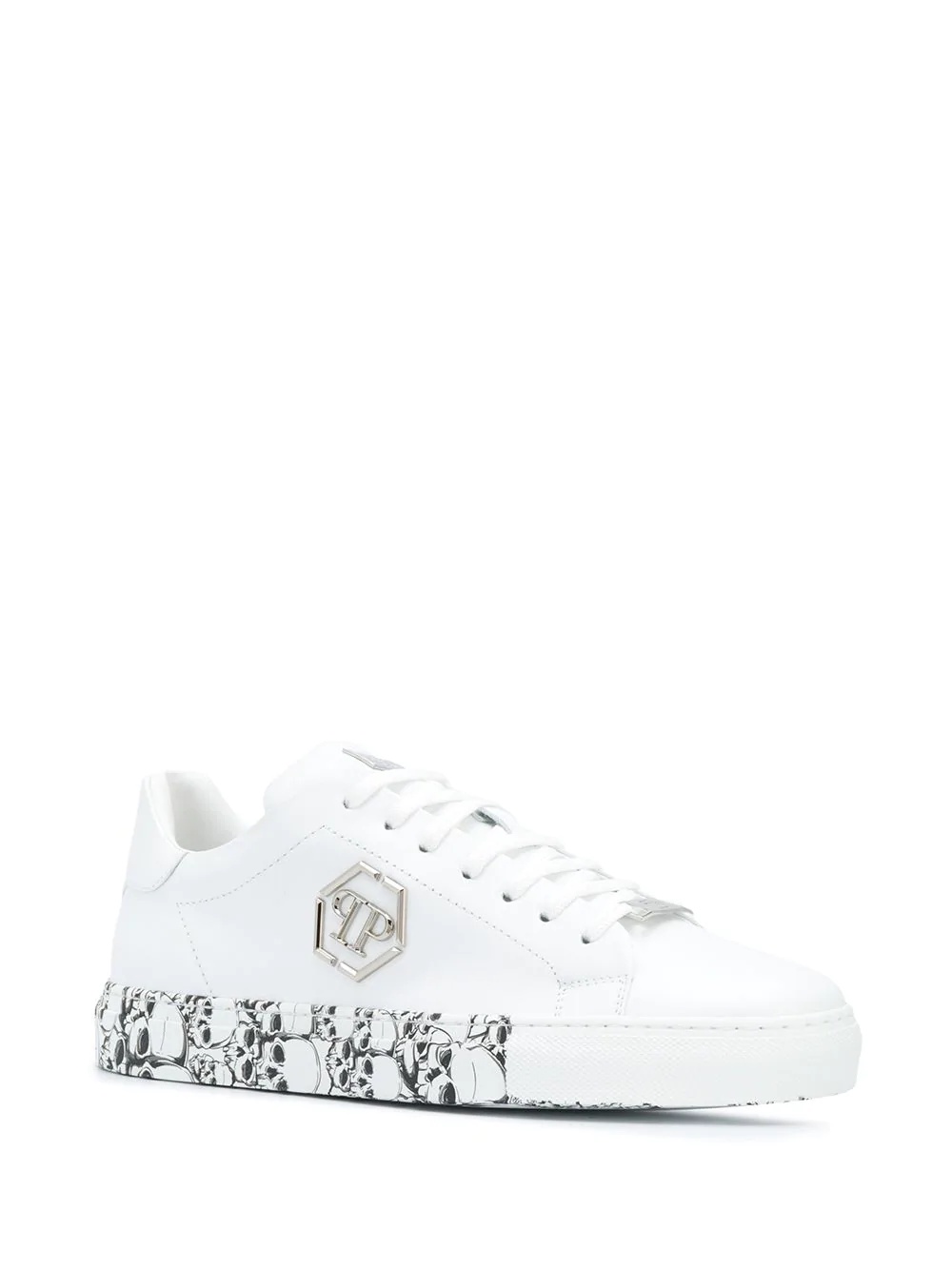 skull-print low-top sneakers - 2