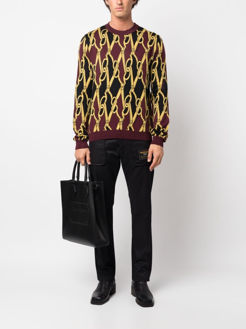 abstract-print virgin-wool jumper - 2