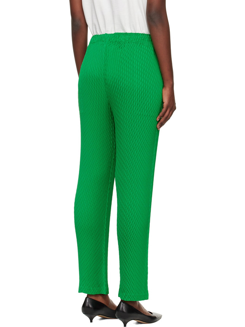 Green Sleek Pleats Trousers 3