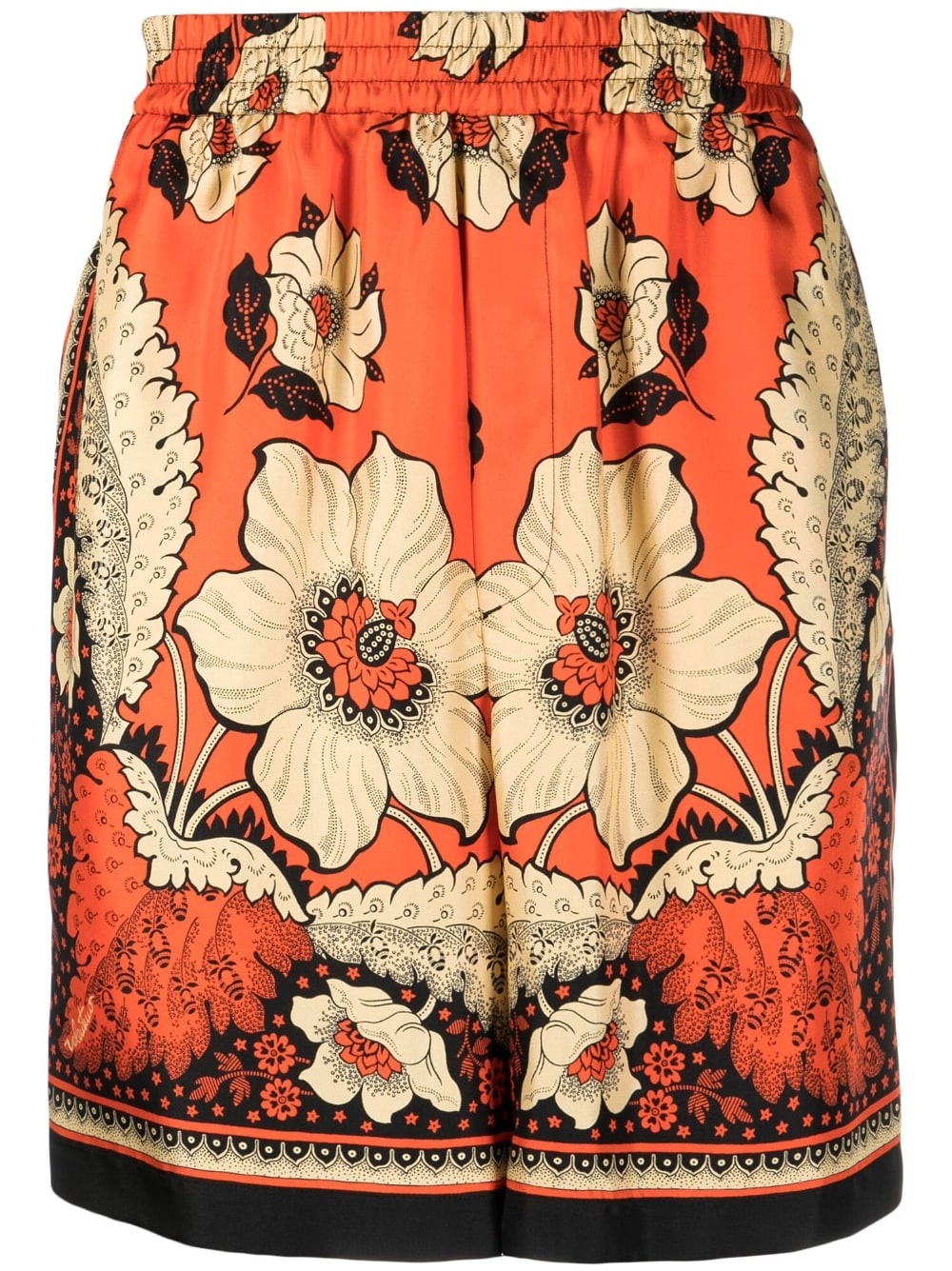 floral-print track shorts - 1