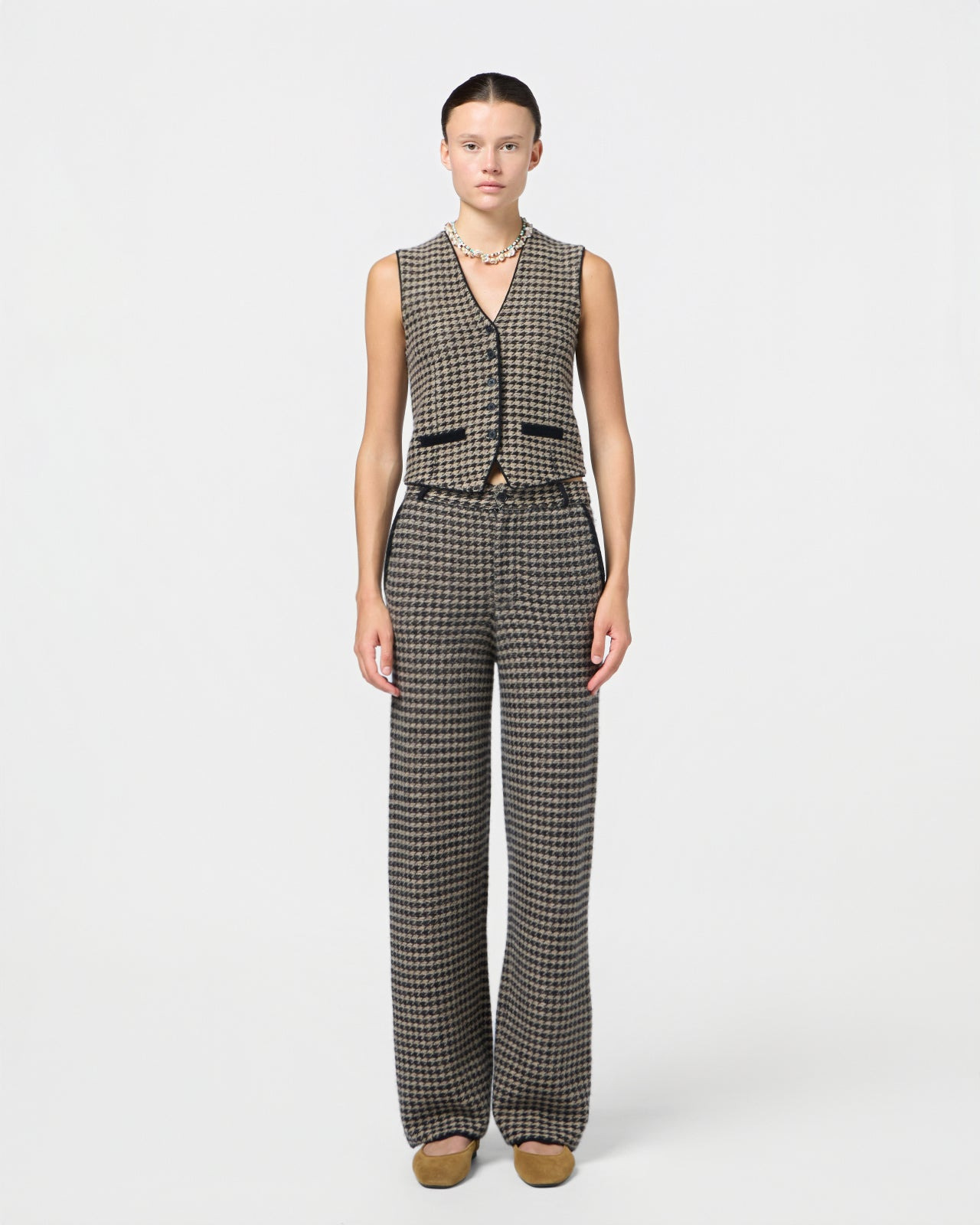 Houndstooth Tailored Vest - 3
