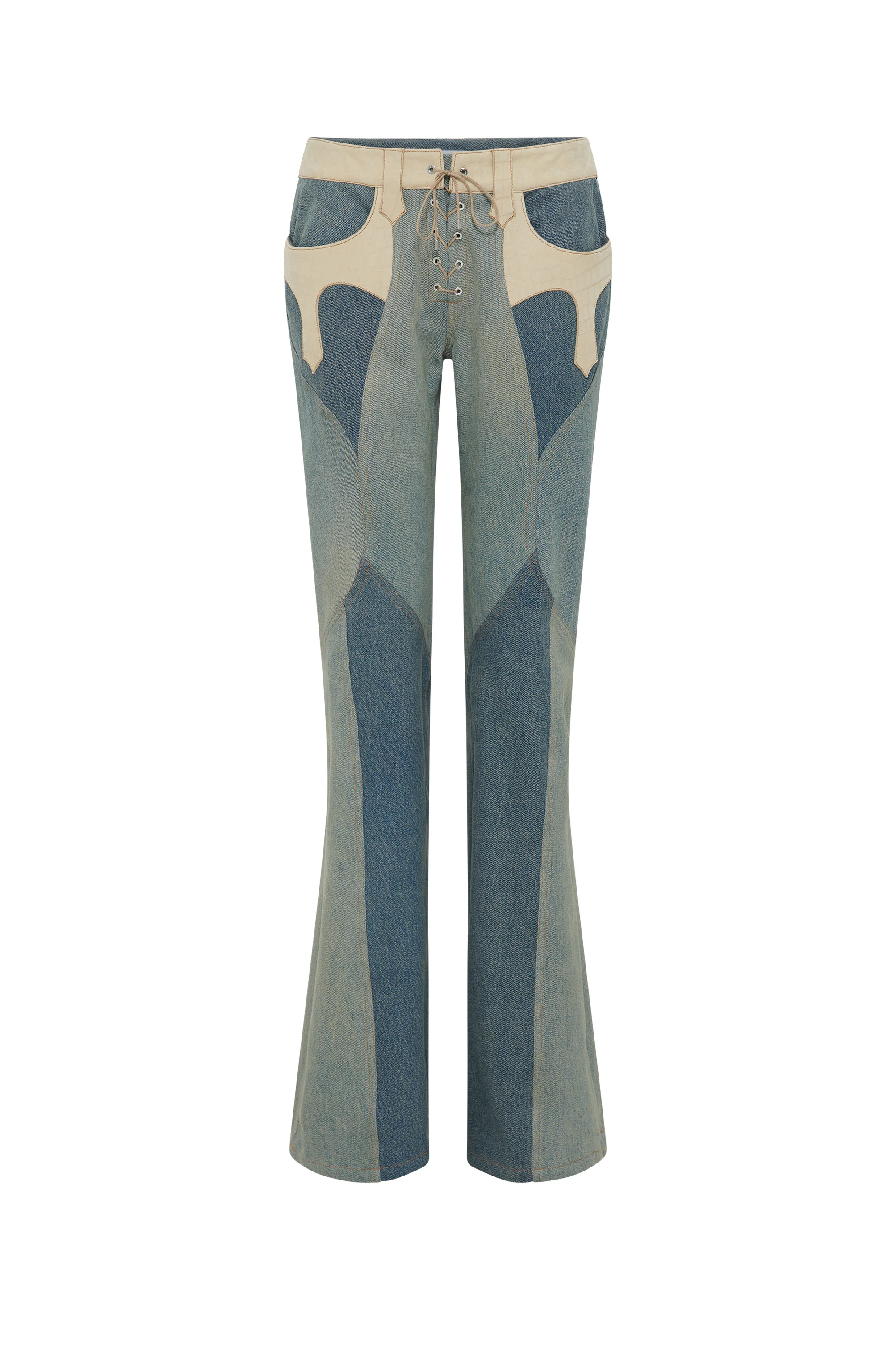 Regenerated Denim Flare Jeans - 1