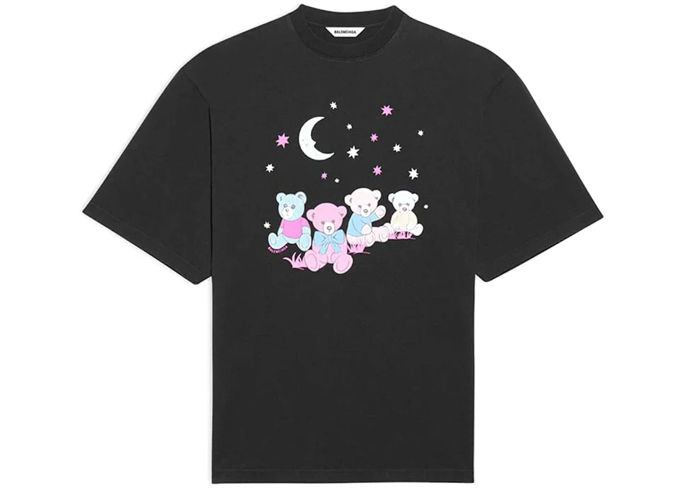 Balenciaga Love Bear Womens Oversized T-Shirt Black - 1