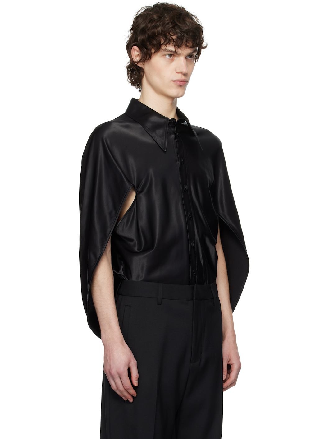 Black Open Arm Shirt - 2
