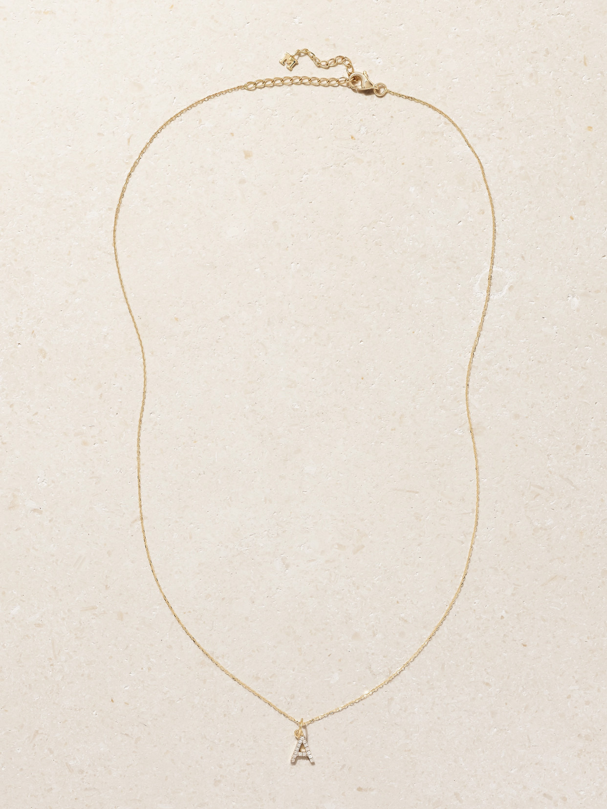 Initial 14-karat Gold Diamond Necklace - 4