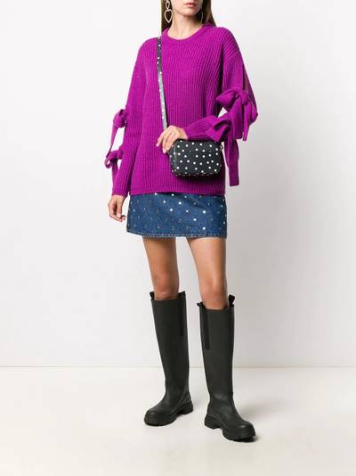 MSGM tie sleeve ribbed jumper outlook