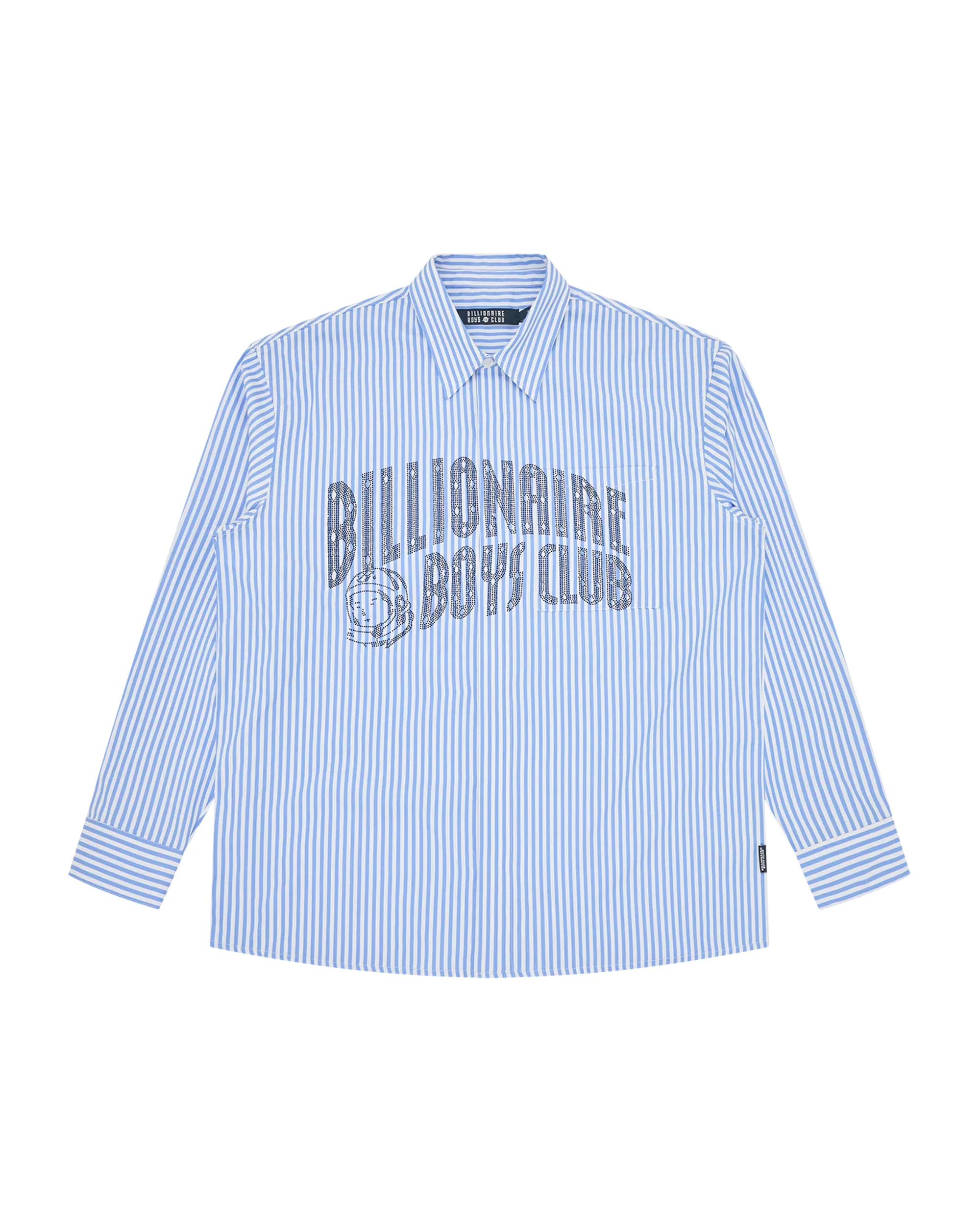 RHINESTONE ARCH LOGO STRIPED SHIRT - 1
