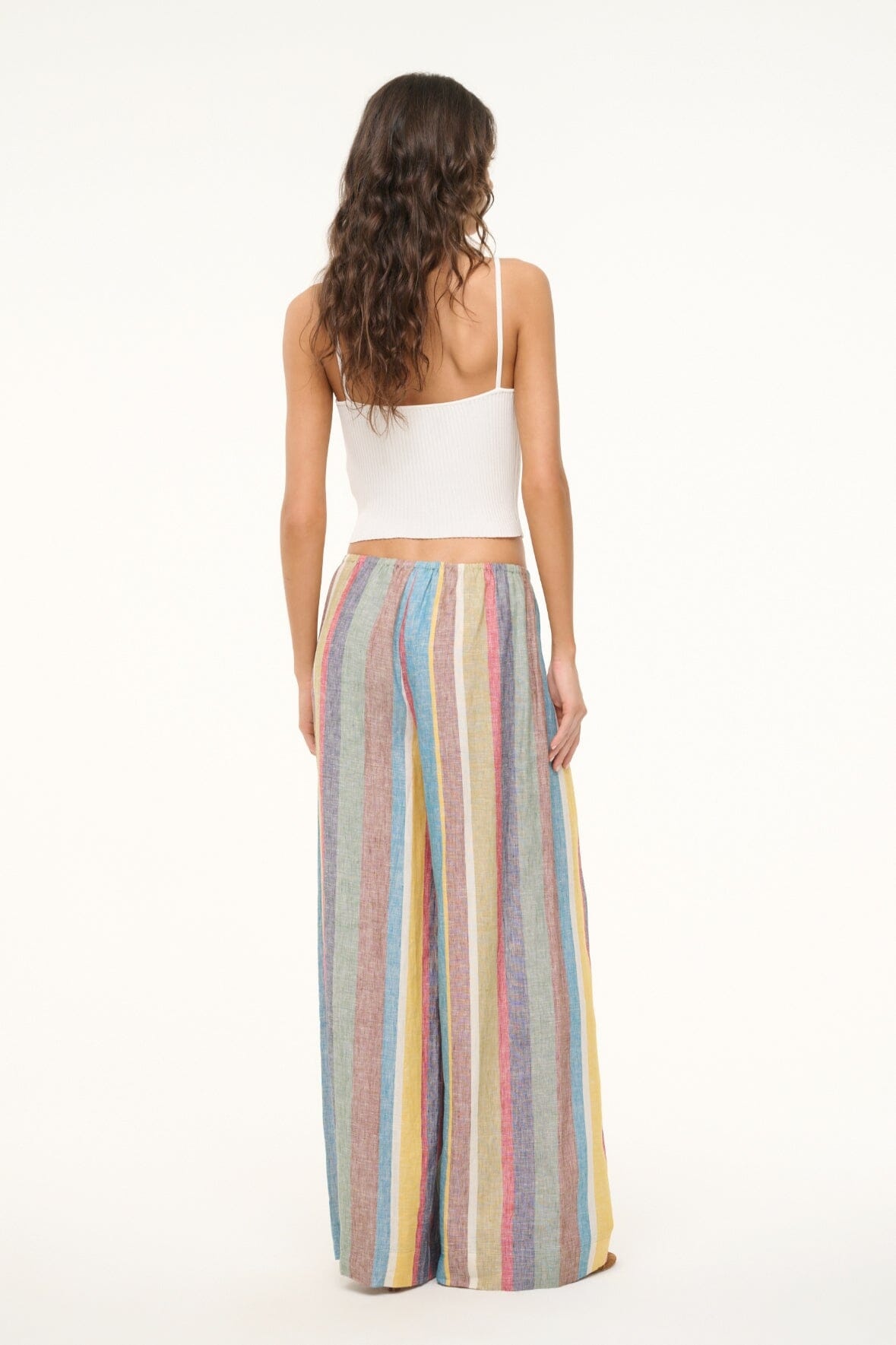 STAUD BONFIRE LINEN PANT MARKET STRIPE - 5