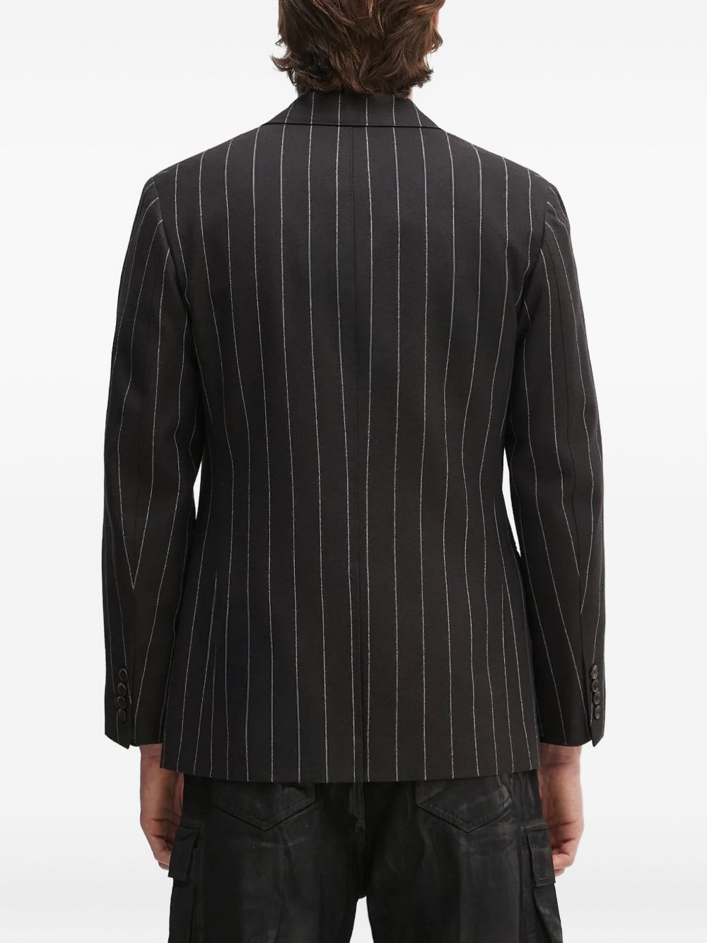 pinstripe single-breasted blazer - 4