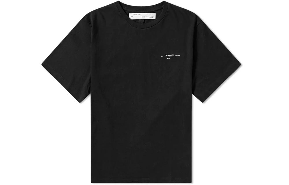 Off-White Oversize Painting Arrow Printing Cotton Round Neck Short Sleeve Loose Fit Black OMAA038R19 - 1