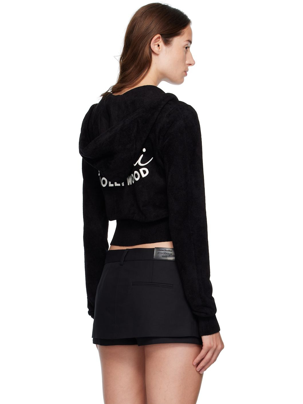 Black 'Club AMIRI' Cropped Hoodie - 3