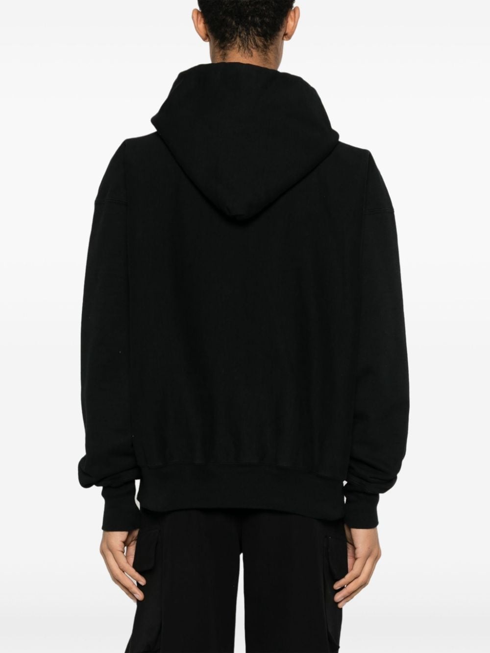 logo-print cotton-blend hoodie - 4