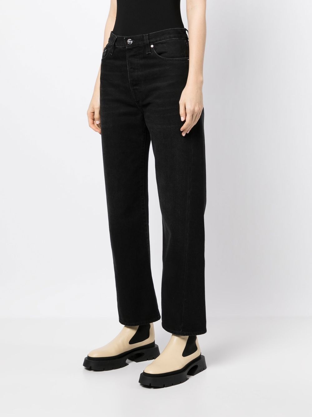 twisted seam wide-leg jeans - 3