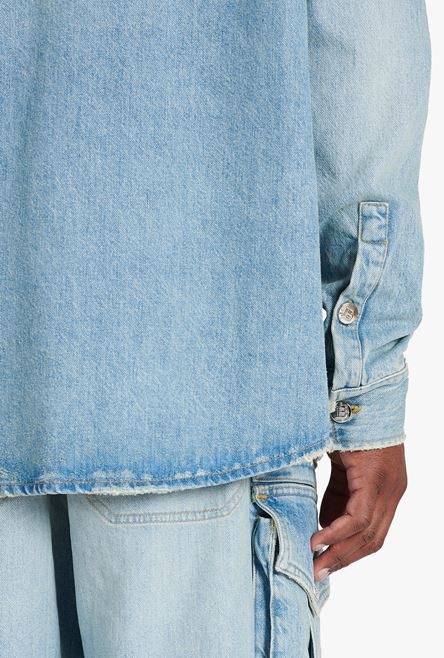 Light blue eco-designed denim shirt - 8