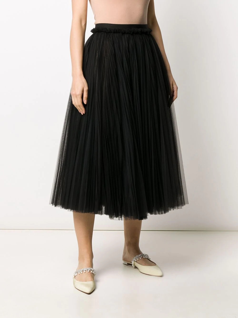 ruched tulle midi skirt - 3