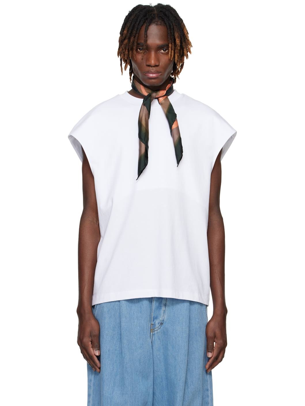 White Sleeveless T-shirt - 1