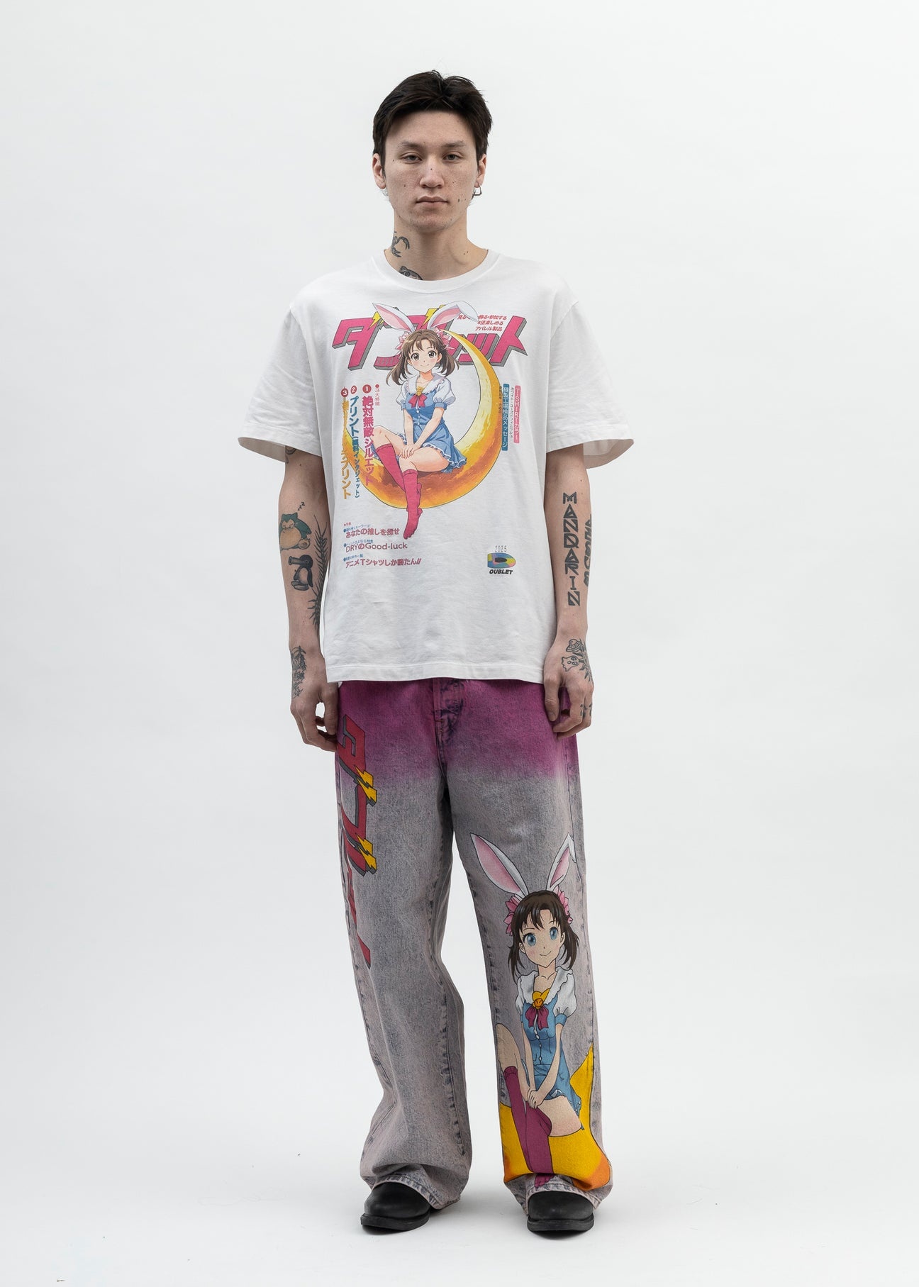 ANIME PRINT Denim Jeans /Rabbit - 4