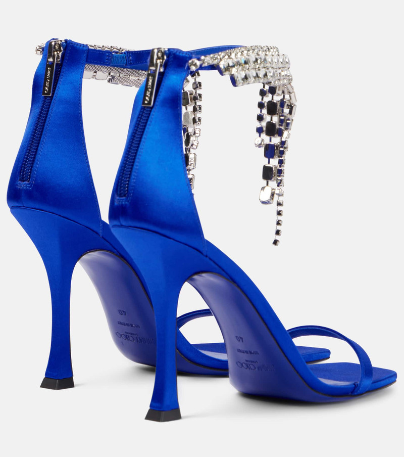 JIMMY CHOO Verity 100 embellished satin sandals outlook