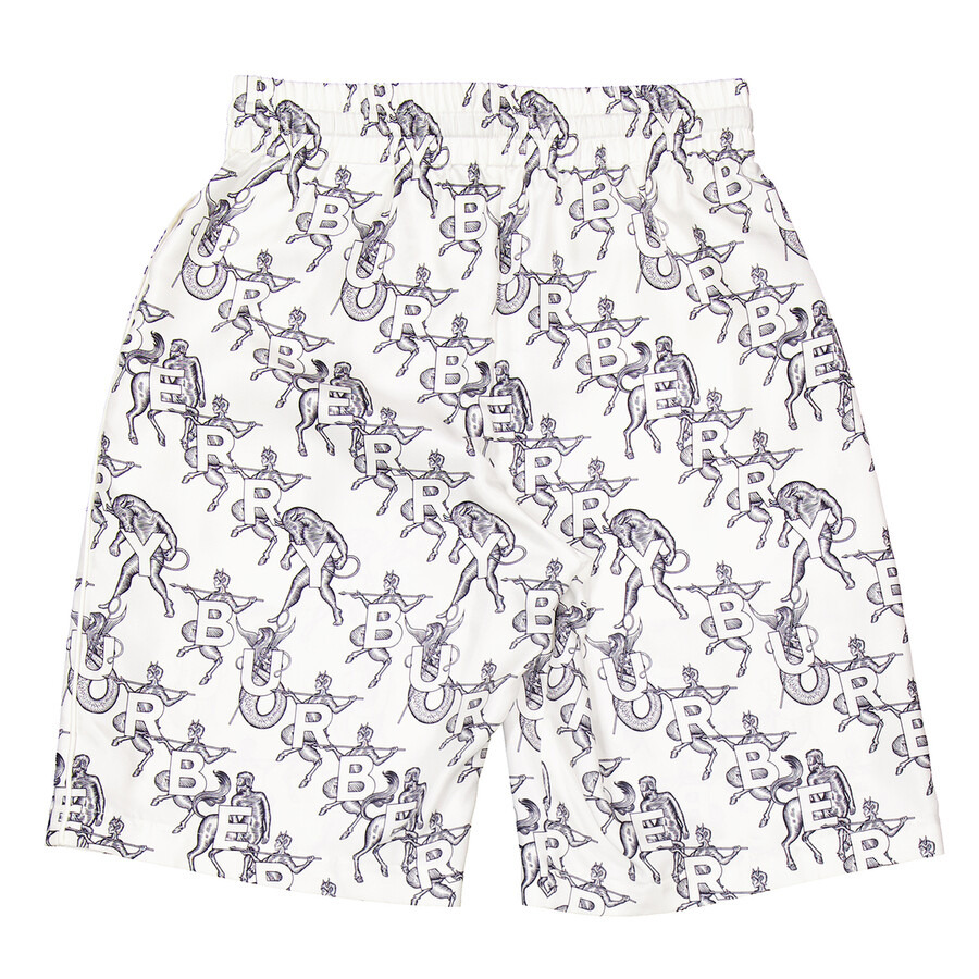 Burberry White Ip Pattern Bradeston Silk Shorts, Size XX-Small - 6