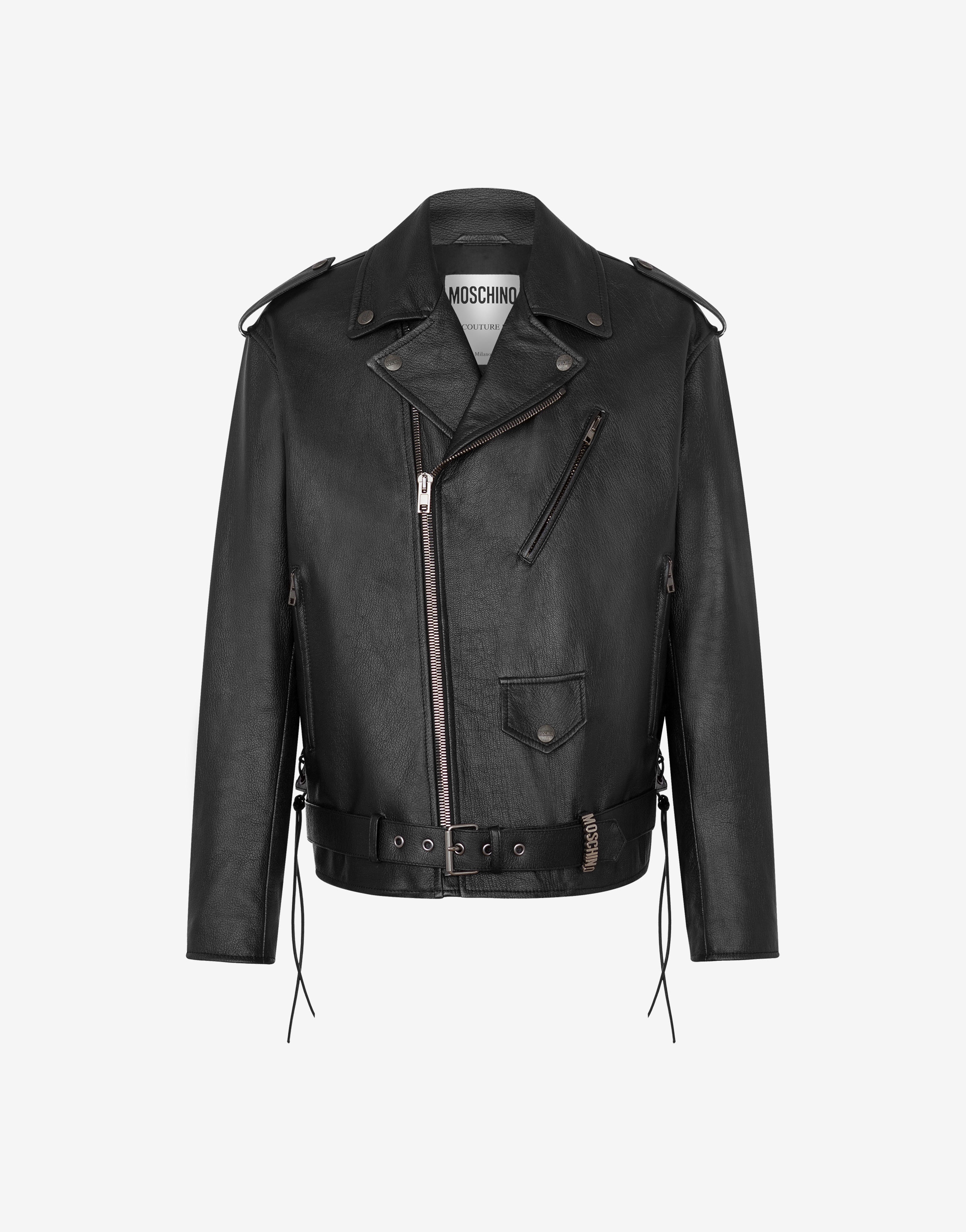 NAPPA LEATHER BIKER JACKET WITH LACES - 1