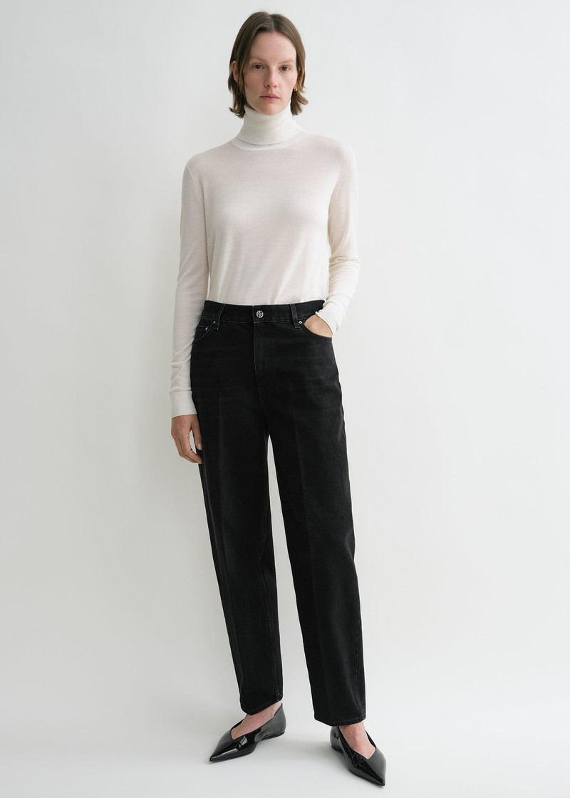TOTEME Wide tapered leg denim faded black outlook