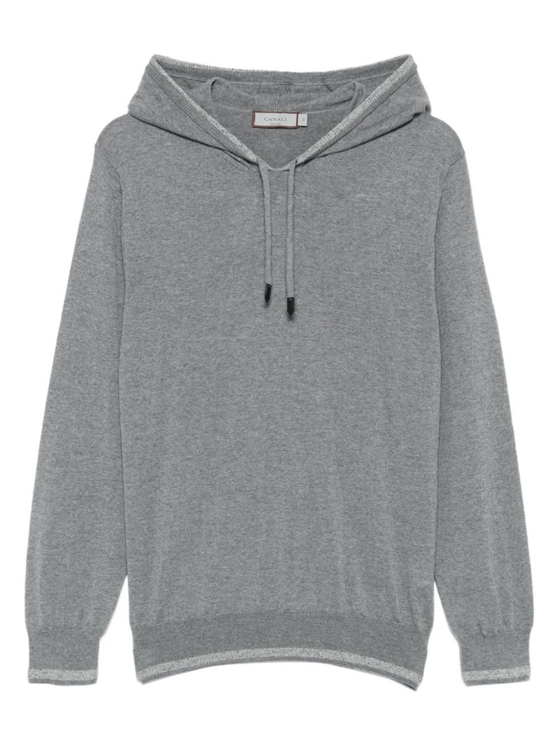 contrasting-trim hoodie 1