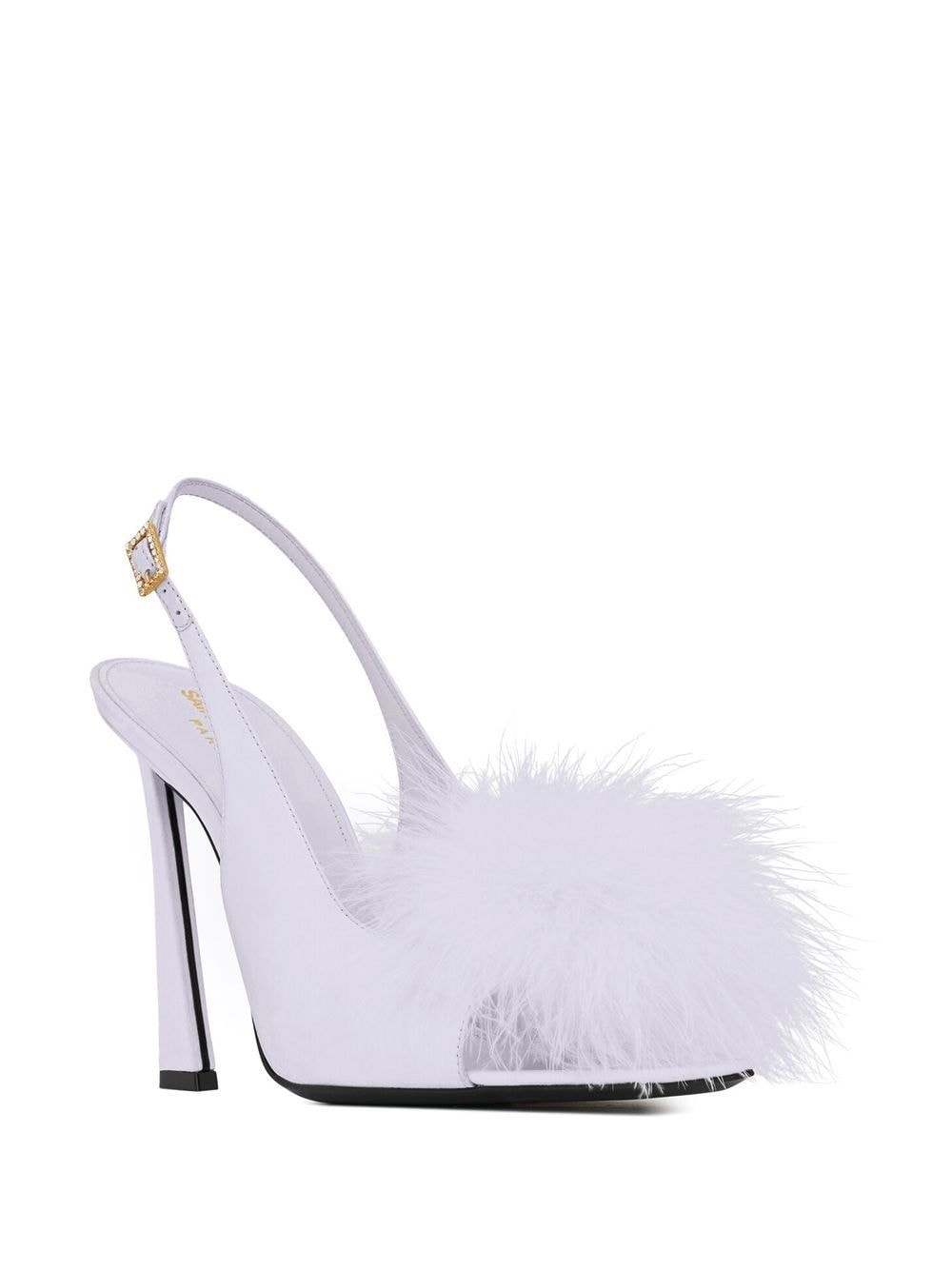 faux-fur detail 110mm sandals - 2
