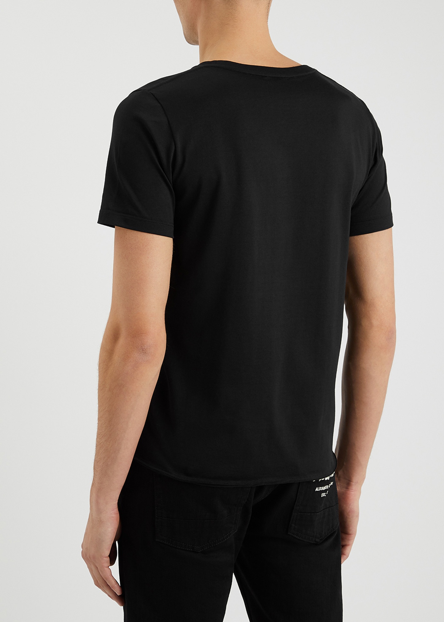 Black logo-print cotton T-shirt - 3