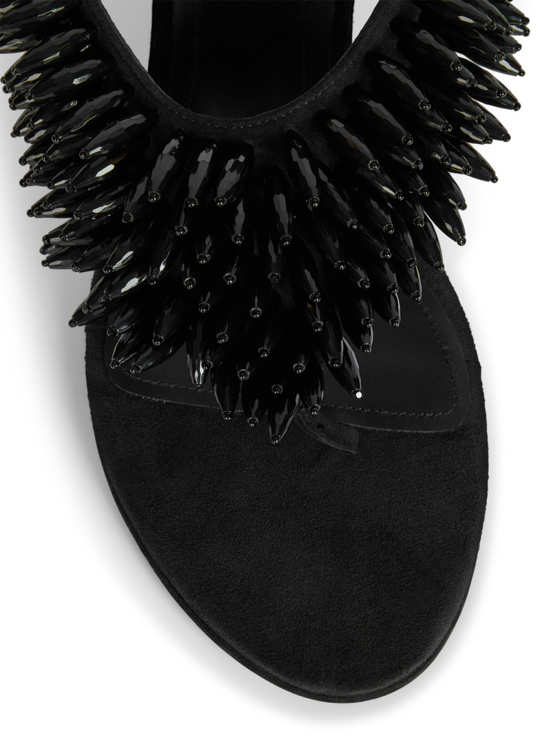 No Wedge beaded suede sandals 5