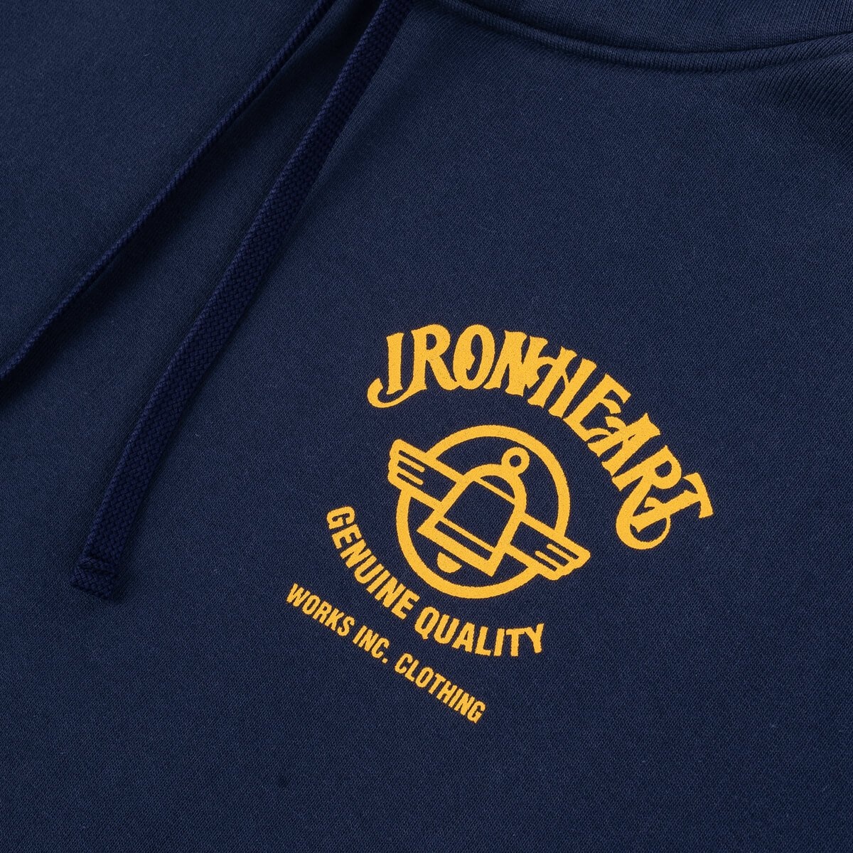 IHSW-59-NAV Printed 14oz Ultra Heavyweight Loopwheel Cotton Hoodie - Navy - 8