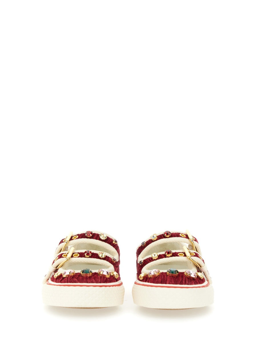 Valentino Garavani Women Velvet "Dollyboard" Ballerina Sneaker - 4