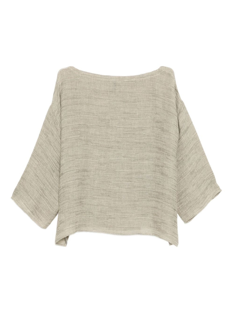 EILEEN FISHER bateau-neck top outlook