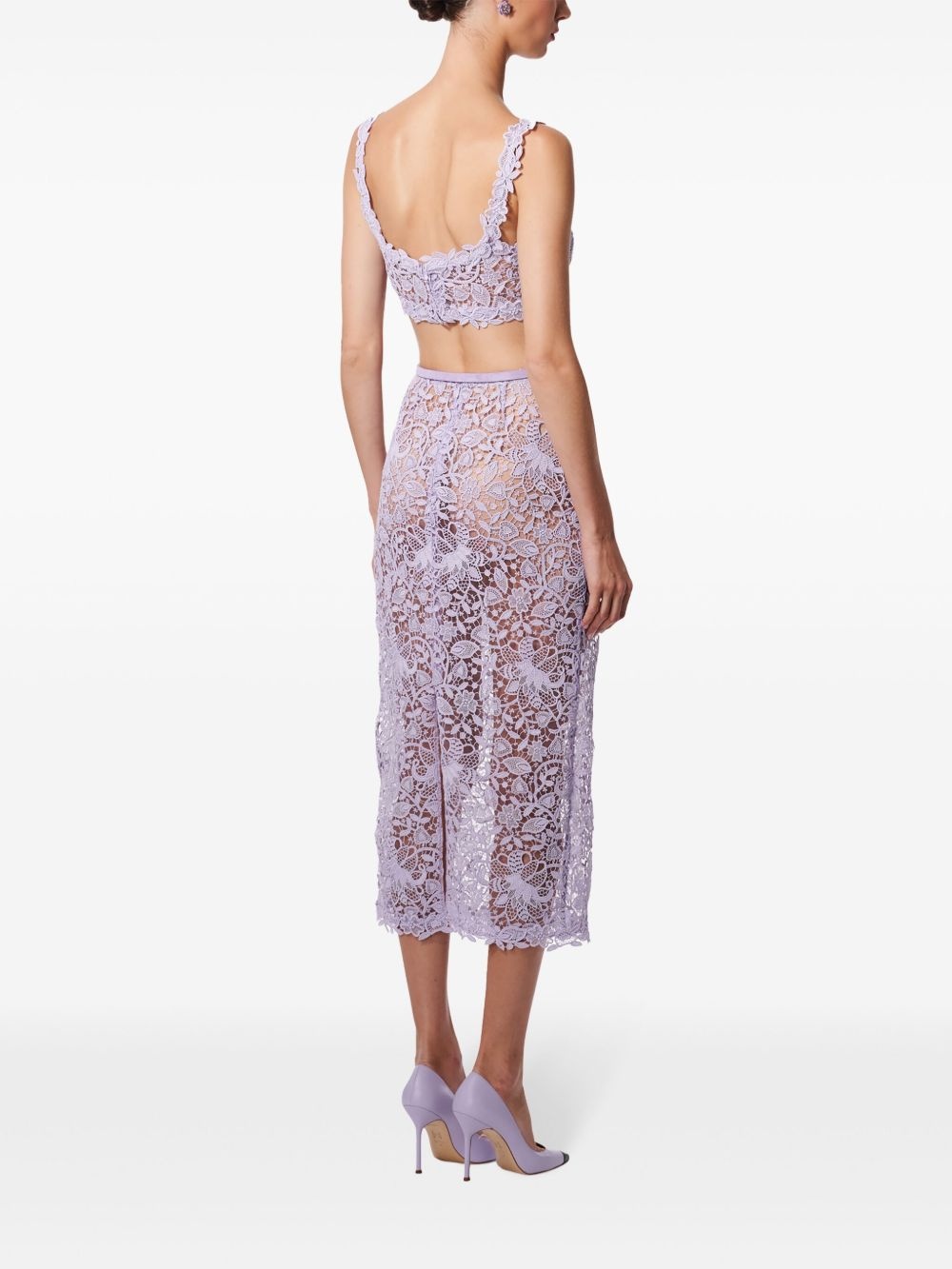 floral-lace midi skirt - 3