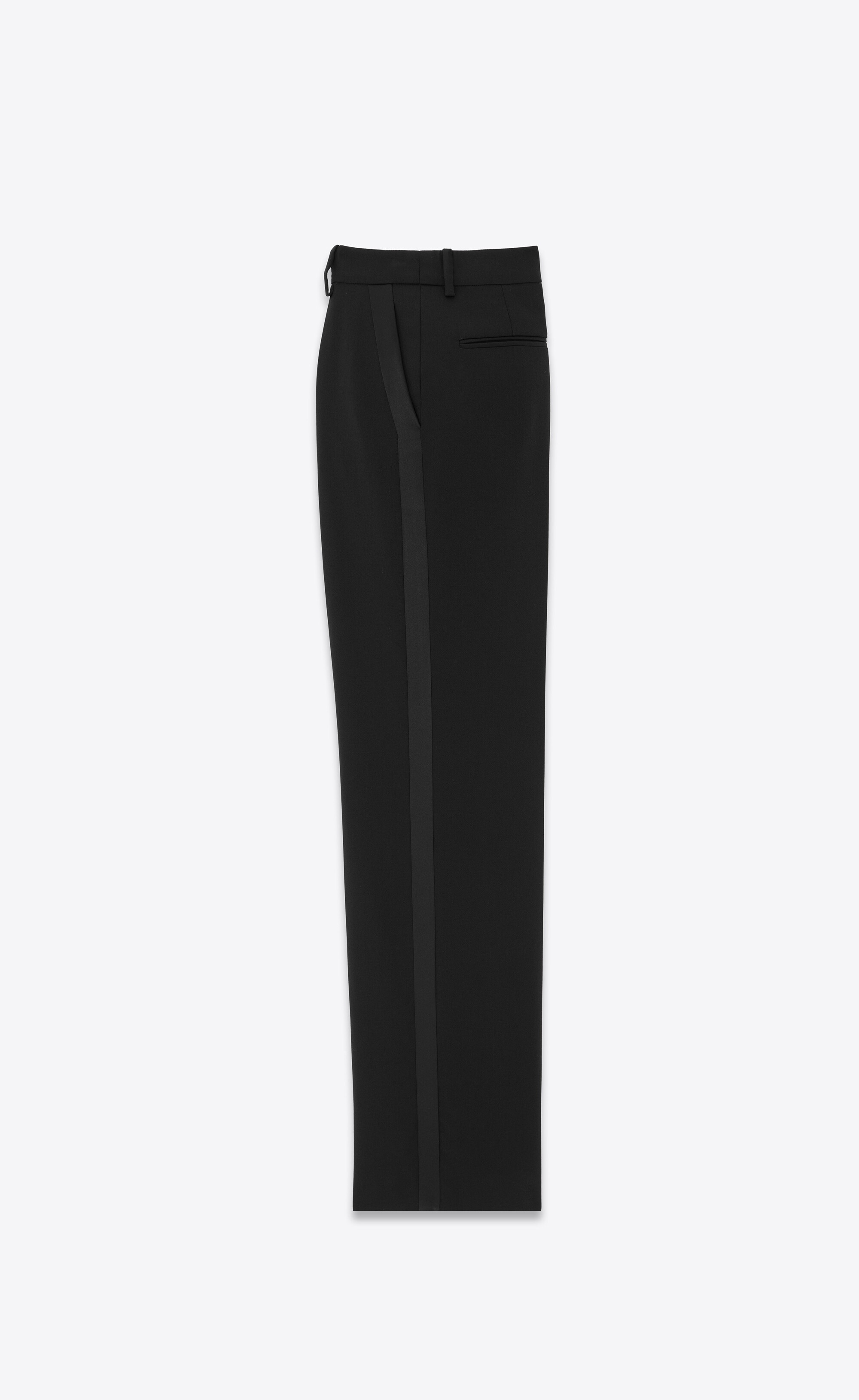 high-waisted tuxedo pants in grain de poudre - 3