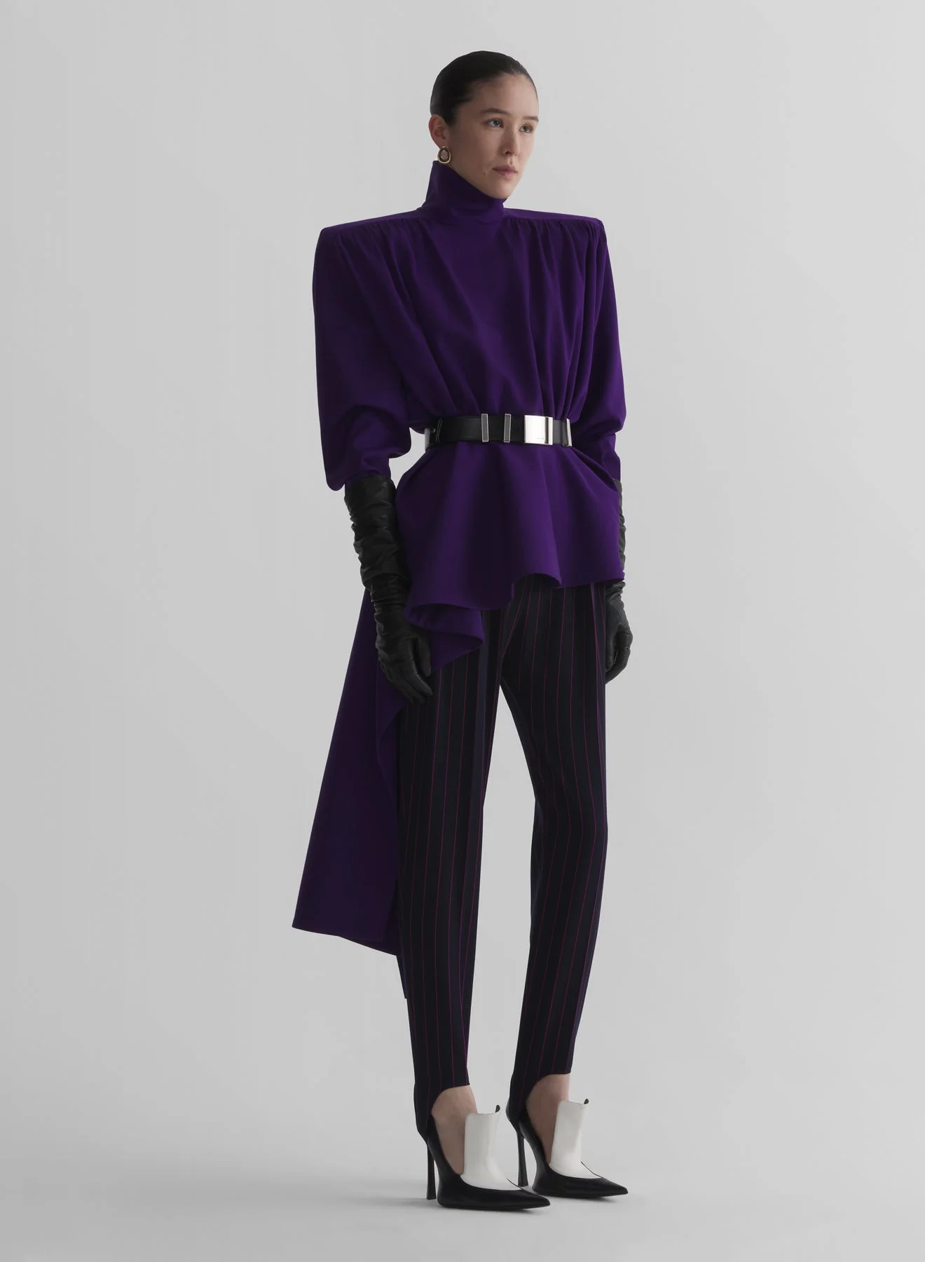 purple peplum blouse - 1